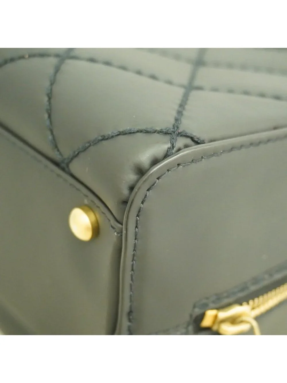 Chanel Handbag Wild Stitch Leather Black Champagne Gold